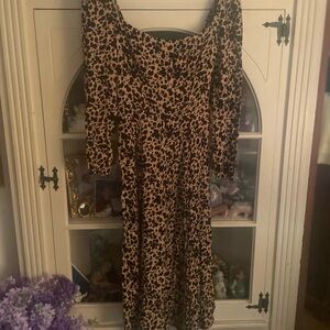 Reformation Brown and Tan Sundress Scoop Neck Sleeveless